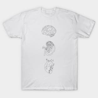 Anatomy heart brain, kidney T-Shirt